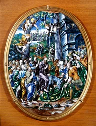 Vjezd Krista do Jeruzaléma, 1557 (malovaný smalt)
